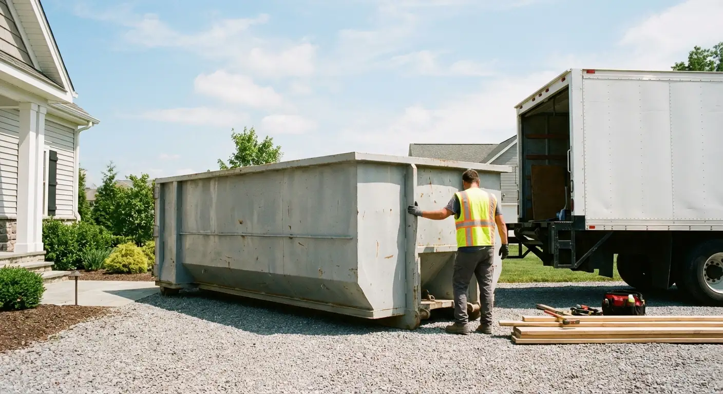 Roll-off dumpster dimensions and footprint visualization in Kennewick, WA