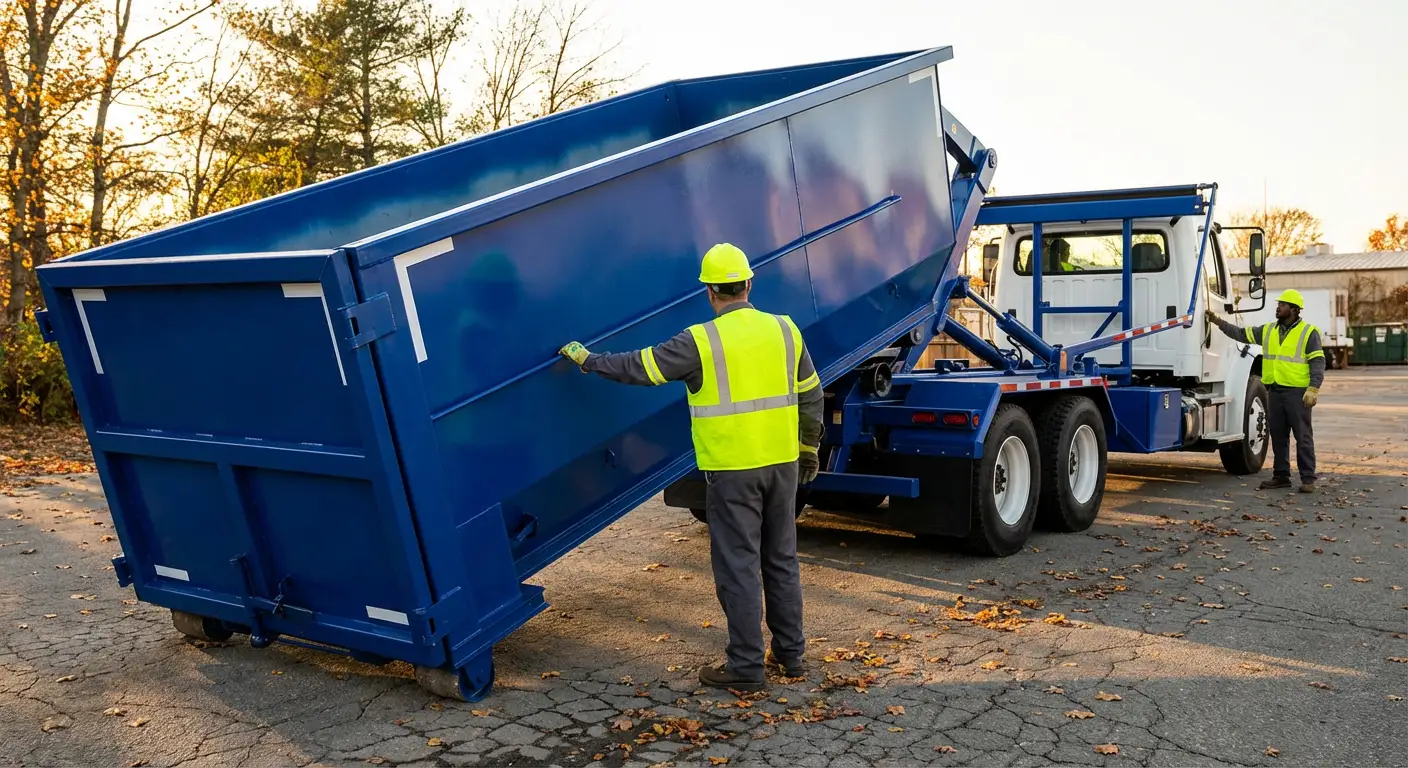 Commercial roll-off dumpster delivery truck in Kennewick, WA